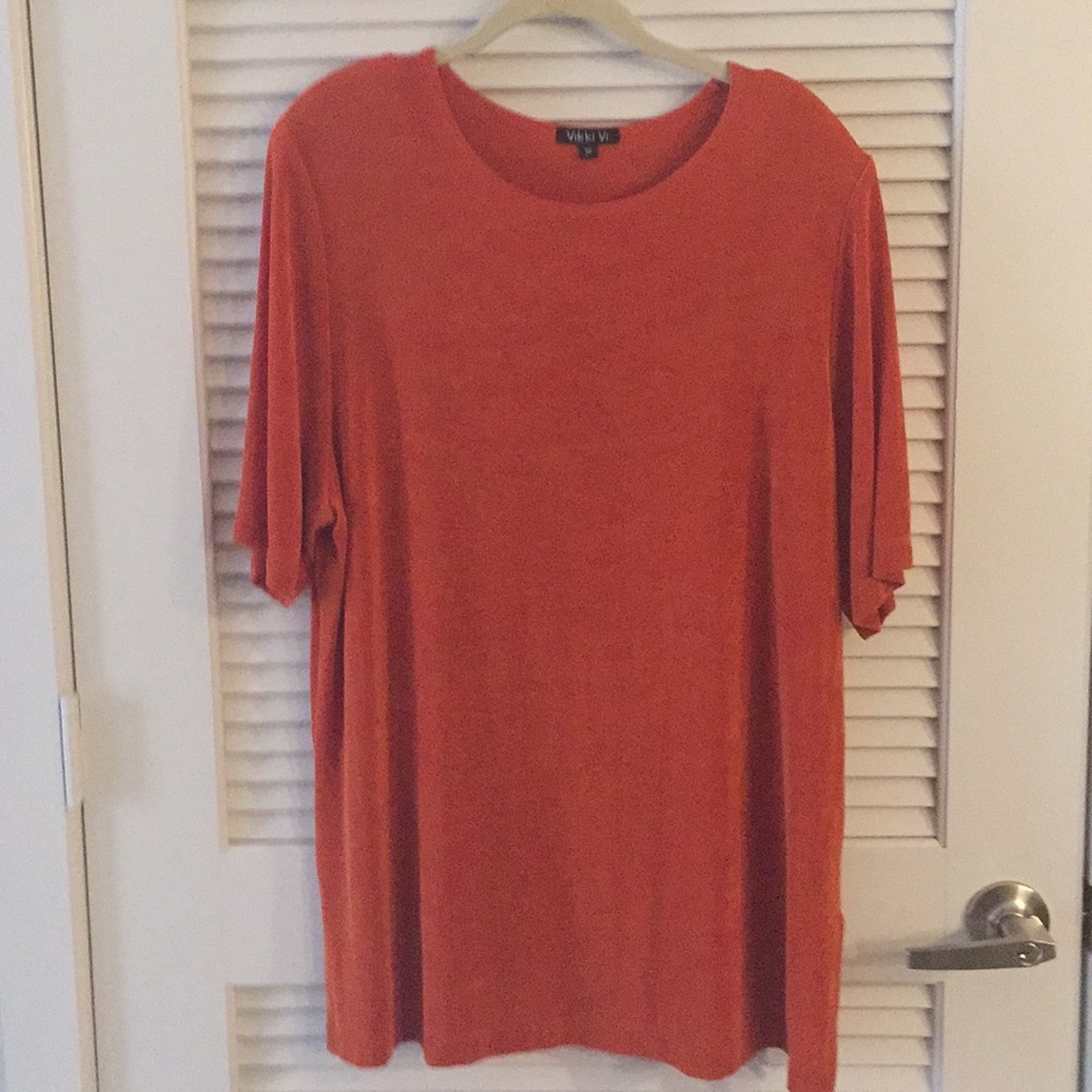 Vikki Vi 1X slinky tunic acetate/spandex